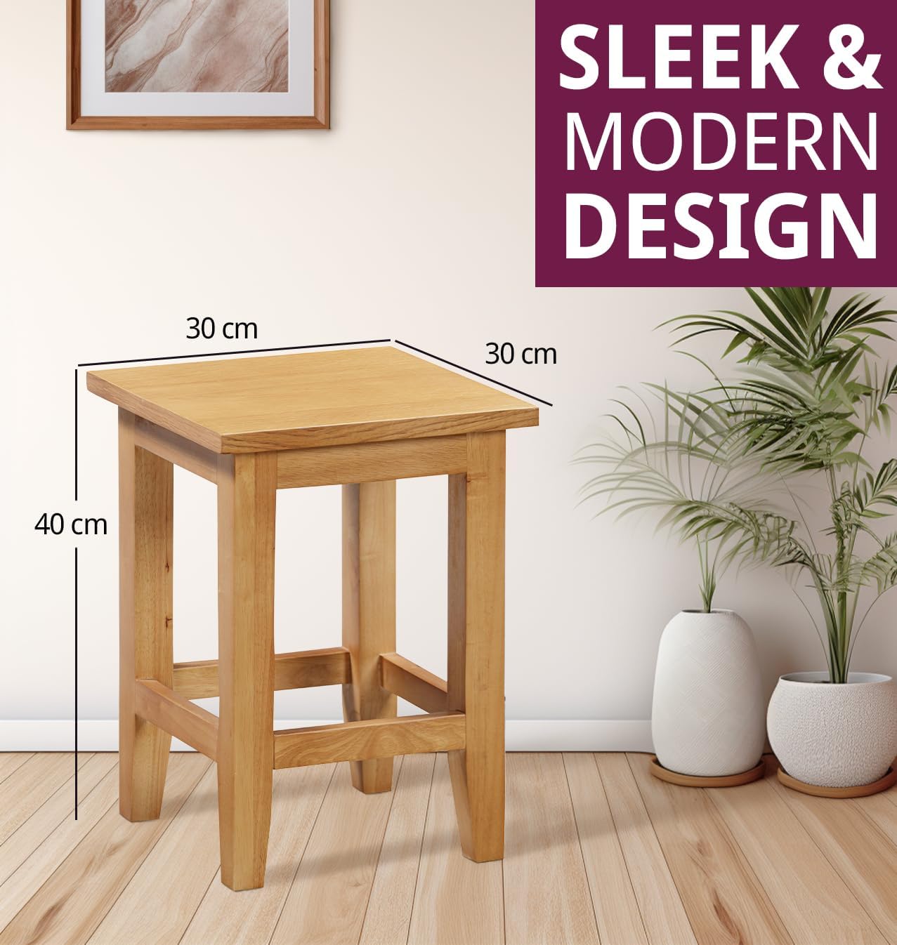 Hallowood Furniture Aston Oak Small Side Table, Wooden Table, Coffee Table, Bedside Table, Console Table, End Table, Plant Stand, Lamp Tables, Small Table for Small Spaces